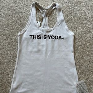 Lululemon Cool Racerback Tank Top NWT This is Yoga Size 6 White